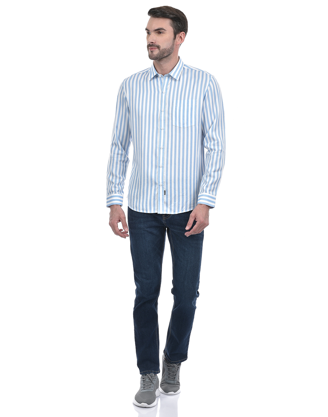 Numero Uno Men Striped Blue Shirt